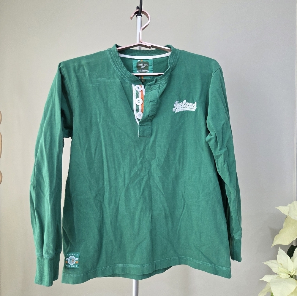 The Heritage Retro Irish Green Long Sleeve Shirt Sz.L Men's